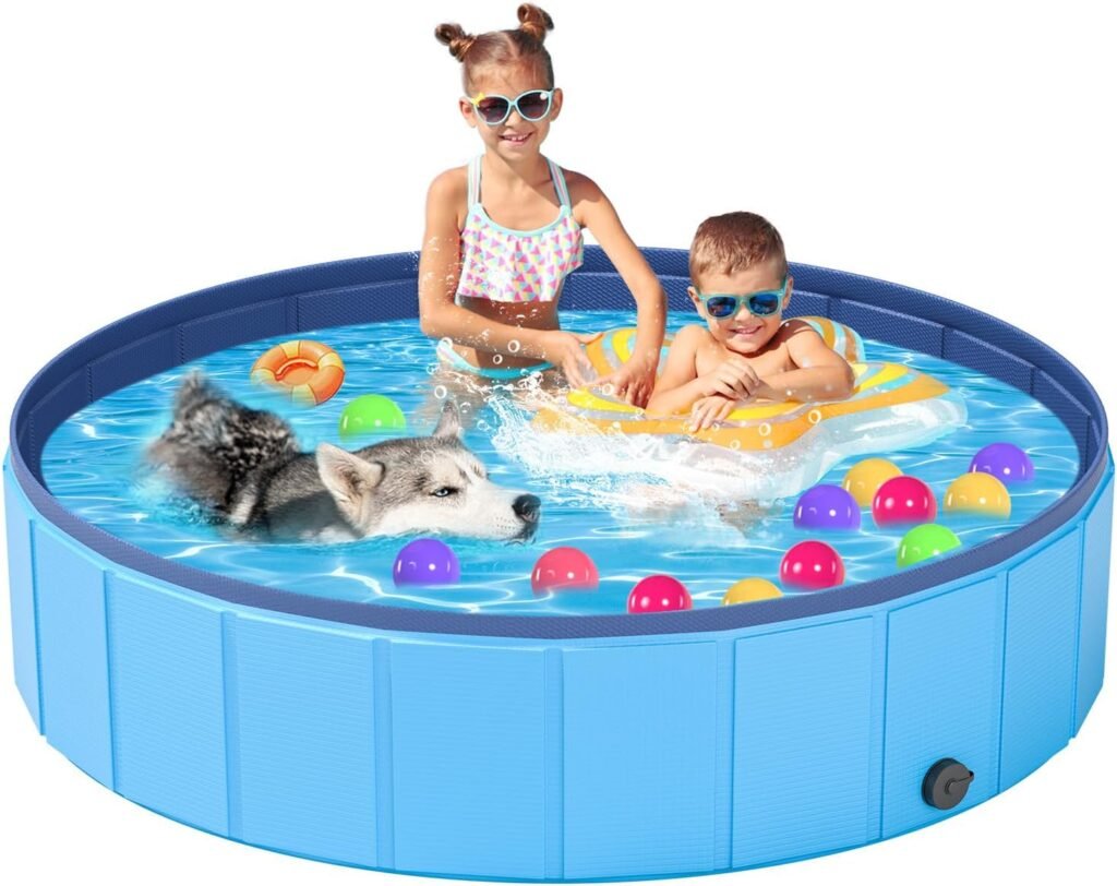 Opvouwbaar PVC hondenbad draagbaar dierenbad voor wassen en zwemmen 47,2 x 12 cm compacte hondenpool kunststof bad voor huisdieren
