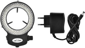Ringlamp met 144 LED lampen zwart met verstelbare helderheid en EU stekker voor fotografie en video