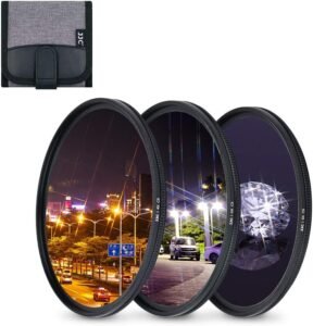 Sterfilter 58mm – Starburst Lensfilter voor Sprankelende Sterlichteffecten – Cross Screen Fotografie Filter met Beschermhoes – Verstelbaar Camera Accessoire