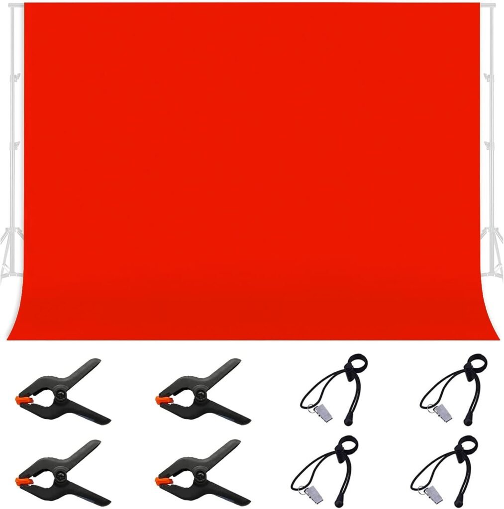 Rode fotografie achtergrond 3x2m van polyester met klemmen voor foto studio en modefotografie