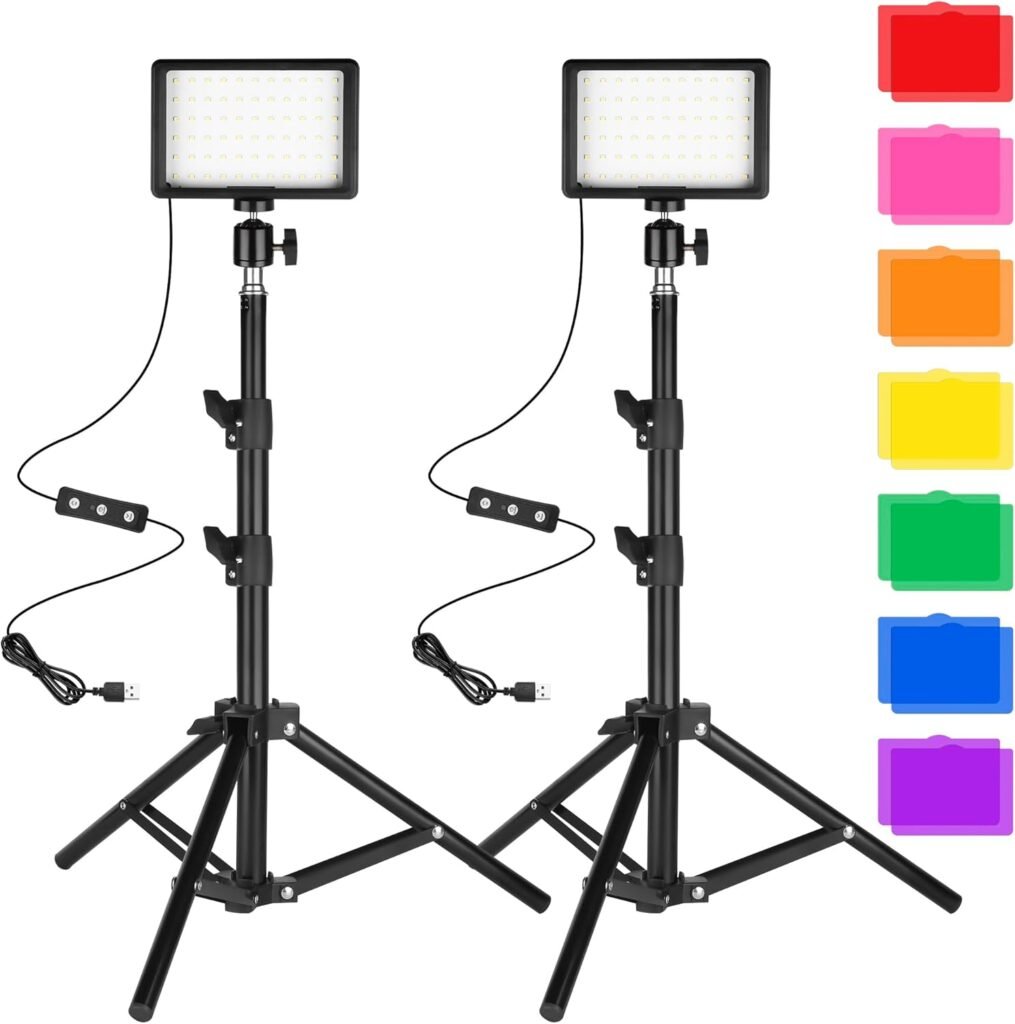 LED fotolamp set met statief en dimbare USB videolampen voor fotografie, video en studioverlichting