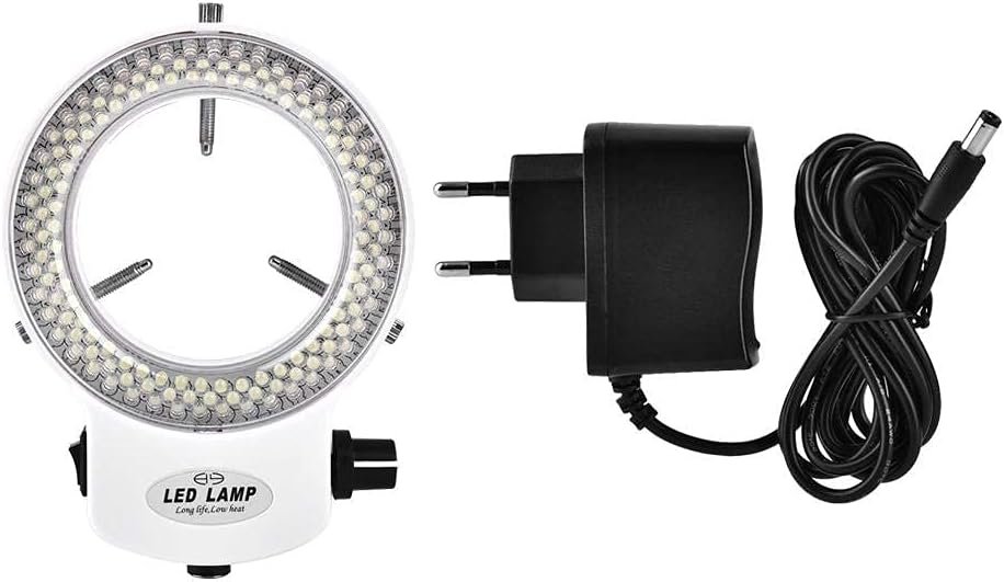 144 LED ringlamp voor microscoop en camera met verstelbare helderheid in wit