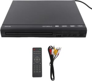 Mini HD DVD speler met USB, afstandsbediening en RCA kabel voor tv, compatibel met CD en MP3