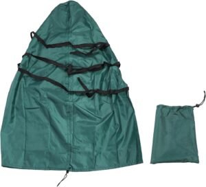Groene waterdichte opbergtas voor staande kunstkerstboom met trekkoord en spanbanden voor stofvrije opslag