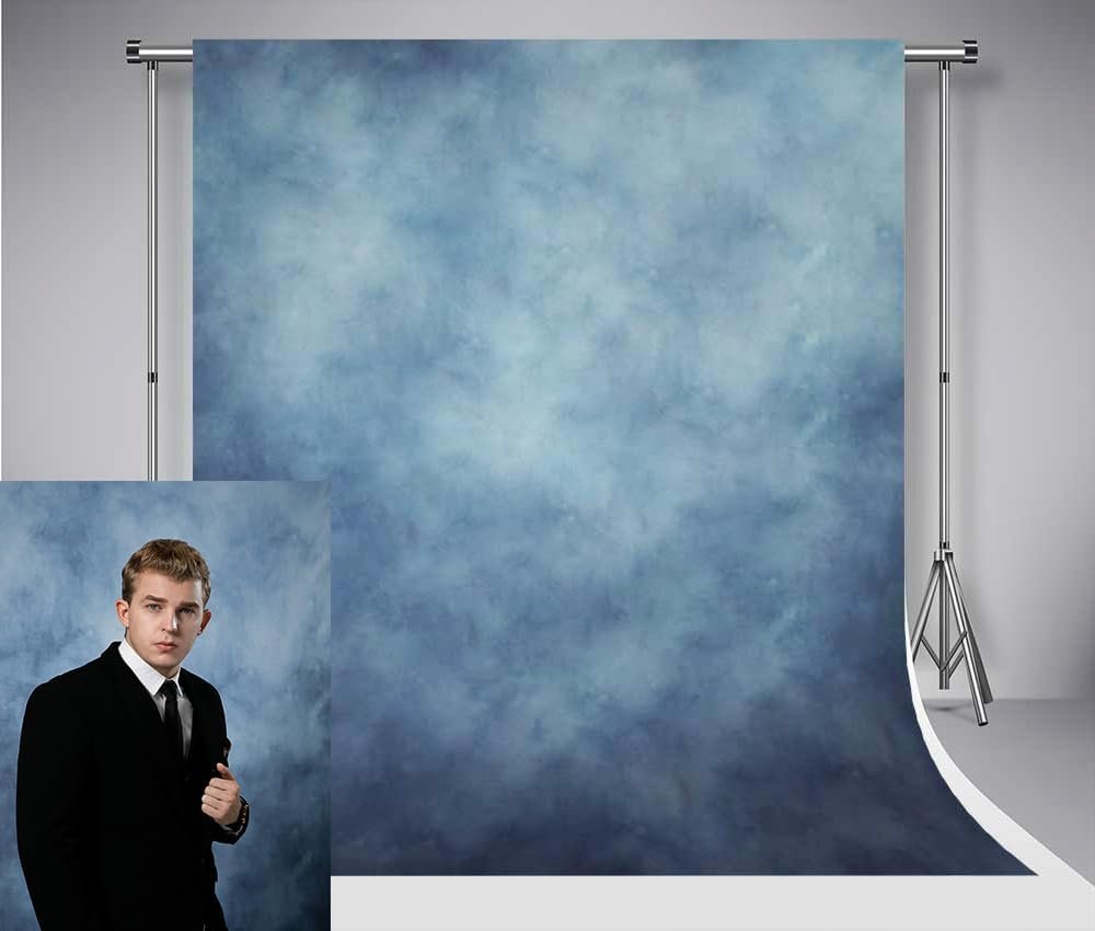 Blauwe fotografie achtergrond 2,5x2,5m met abstract retro design van microfiber voor portretfotografie en studiogebruik