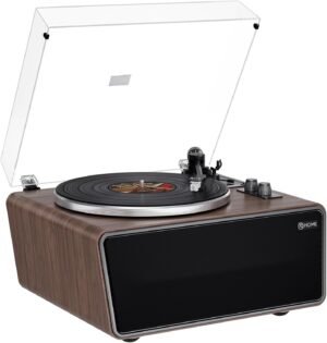 Platenspeler met Bluetooth en ingebouwde speakers hifi vinyl record player MM cartridge retro turntable