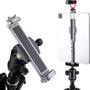 Tablet Statief Houder met Klem voor 7-12,9 inch iPad – Draaibare Aluminium Mount – ARCA Swiss Quick Release Video Beugel – Cold Shoe Montage