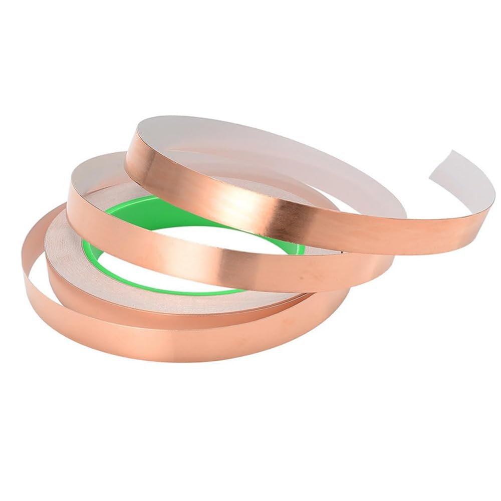 koperen folietape 50m x 6mm zelfklevend dubbel geleidend voor emi afscherming elektronica en reparaties