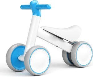 Balansfiets voor kinderen vanaf 1 jaar – Baby loopfiets zonder pedalen – 4 wielen peuter fiets voor jongens en meisjes – 10-24 maanden eerste fiets