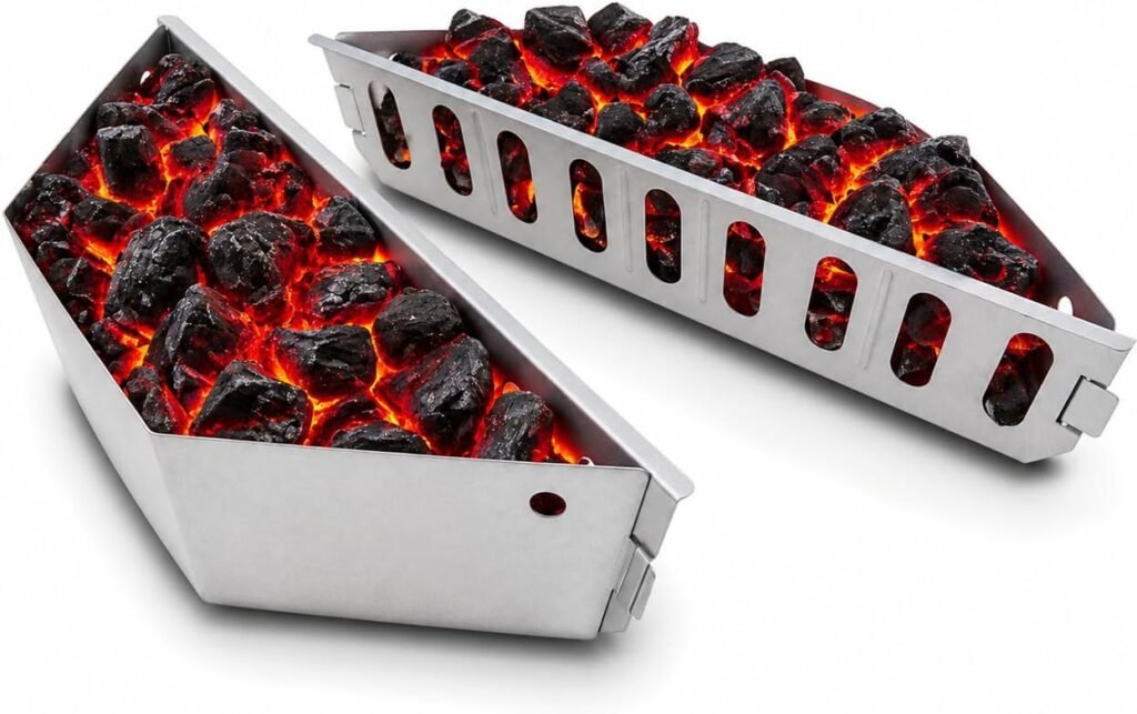 Houtskoolmandjes set 2 stuks voor 57 cm kogelbarbecue brikettenhouders voor indirect grillen BBQ accessoire geschikt voor One-Touch en Master-Touch