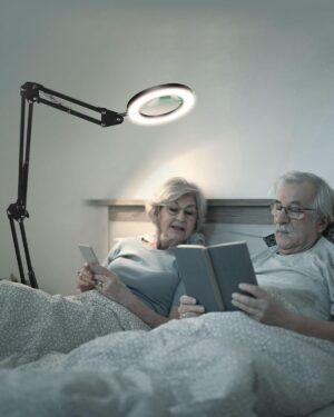 Vergrootlamp met licht en uitschuifbare arm 10x vergroting klemvergrootglas verstelbare LED verlichting 5 kleurmodi stabiele bureaubevestiging gedetailleerd zicht