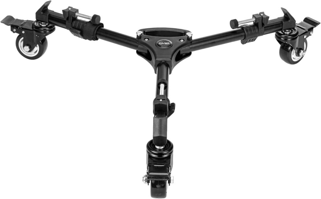 Tripod trolley met 7,5 cm rubberen wielen voor statieven en verlichtingshouders met 30 kg draagvermogen