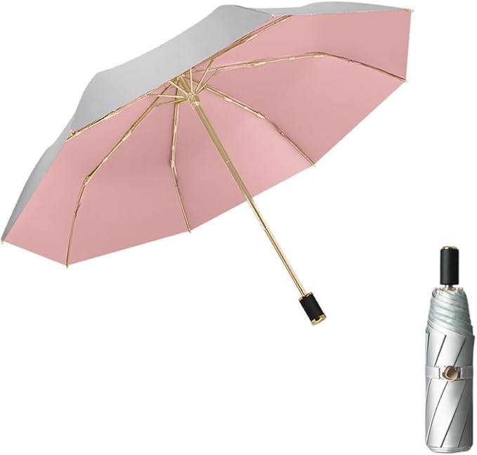 UV paraplu opvouwbaar anti-UV 99,9% bescherming regenbestendig zilver zwarte binnenlaag compact handparasol golfparaplu zon en regen