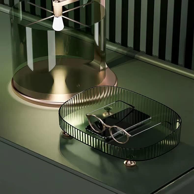 Make-up en parfum organizer groen decoratieve opbergtray voor badkamer en wastafel cosmetica en sieraden opslag tafel en aanrecht organizer