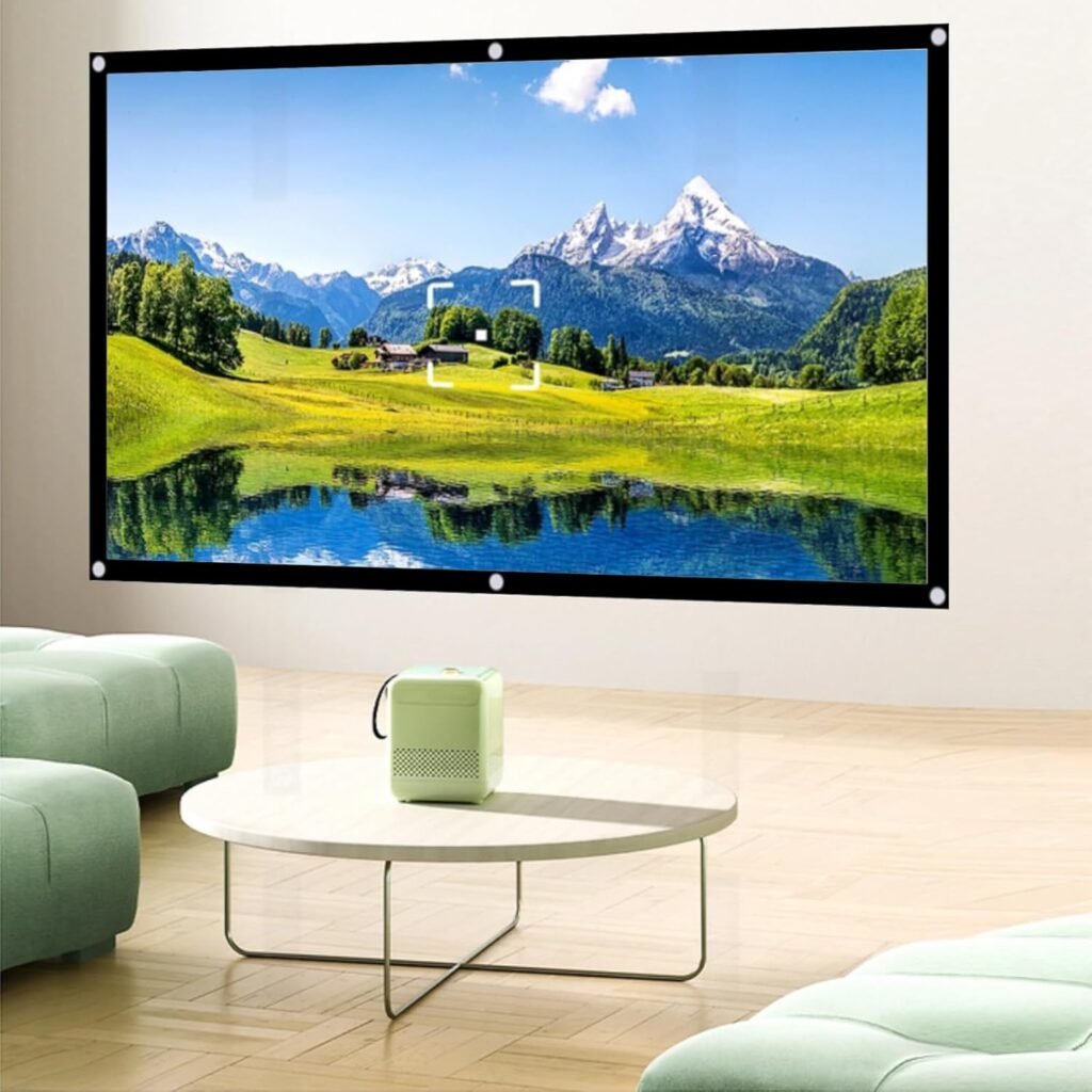 Draagbaar projectiescherm 120 inch vouwbaar wit 16:9 voor thuisbioscoop binnen en buiten gebruik kreukvrij projector doek voor cinema en reizen