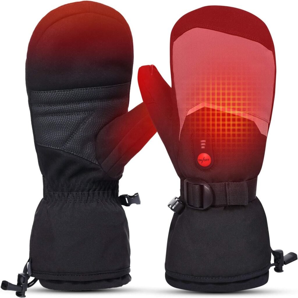 Verwarmde skihandschoenen elektrisch oplaadbaar 7.4V 2200mAh 3 warmtestanden touchscreen winter skiën wandelen XL