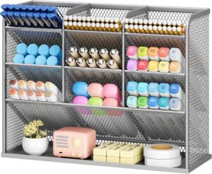 Bureau Organizer Mesh Metaal – Penhouder en Bureau Opberger – Multifunctionele Desk Organizer voor Kantoor en School