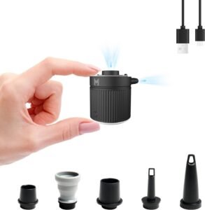 Elektrische luchtpomp oplaadbaar – Draagbare mini luchtpomp met USB-C – Opblaas en leegloop functie – Voor luchtbed en zwembad speelgoed