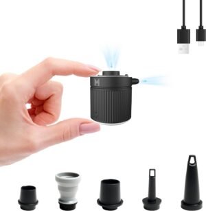 elektrische oplaadbare luchtpomp draagbare mini pomp met usb-c opblaas en leegloopfunctie voor luchtbed zwemring en camping gebruik
