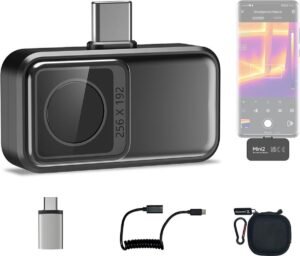Thermische camera Android USB-C 256×192 IR resolutie – warmtebeeldcamera 49.152 pixels 25Hz groothoek -20°C tot 350°C meetbereik