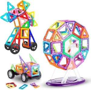 Magnetische Bouwblokken 116 Stuks – Educatief STEM Bouwspeelgoed voor Kinderen vanaf 3 Jaar – Magnetische Bouwstenen met Opbergdo