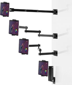 Tablet muurbeugel met uitschuifbare en 360° draaibare houder voor 4-13 inch tablets