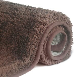 Badmat Hoogpolig Antislip – Zachte Microvezel Badkamermat Waterabsorberend en Wasbaar – Voor Douche, Bad en Toilet – 50×80 cm