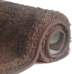 Hoogpolige antislip badmat van zacht microvezel voor douche, bad en toilet 50x80 cm