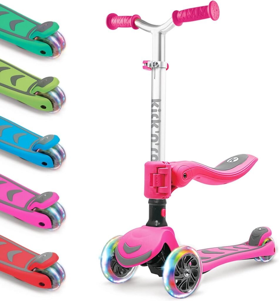 Kinderstep 2-in-1 met zitje en LED wielen voor kinderen vanaf 3 jaar