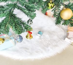 Kerstboomrok 120 cm – Zachte Sneeuwbedekking Kerstboommat – Decoratieve Basisbedekking voor Kerstboom – Kerstdecoratie voor Thuis en Nieuwjaar