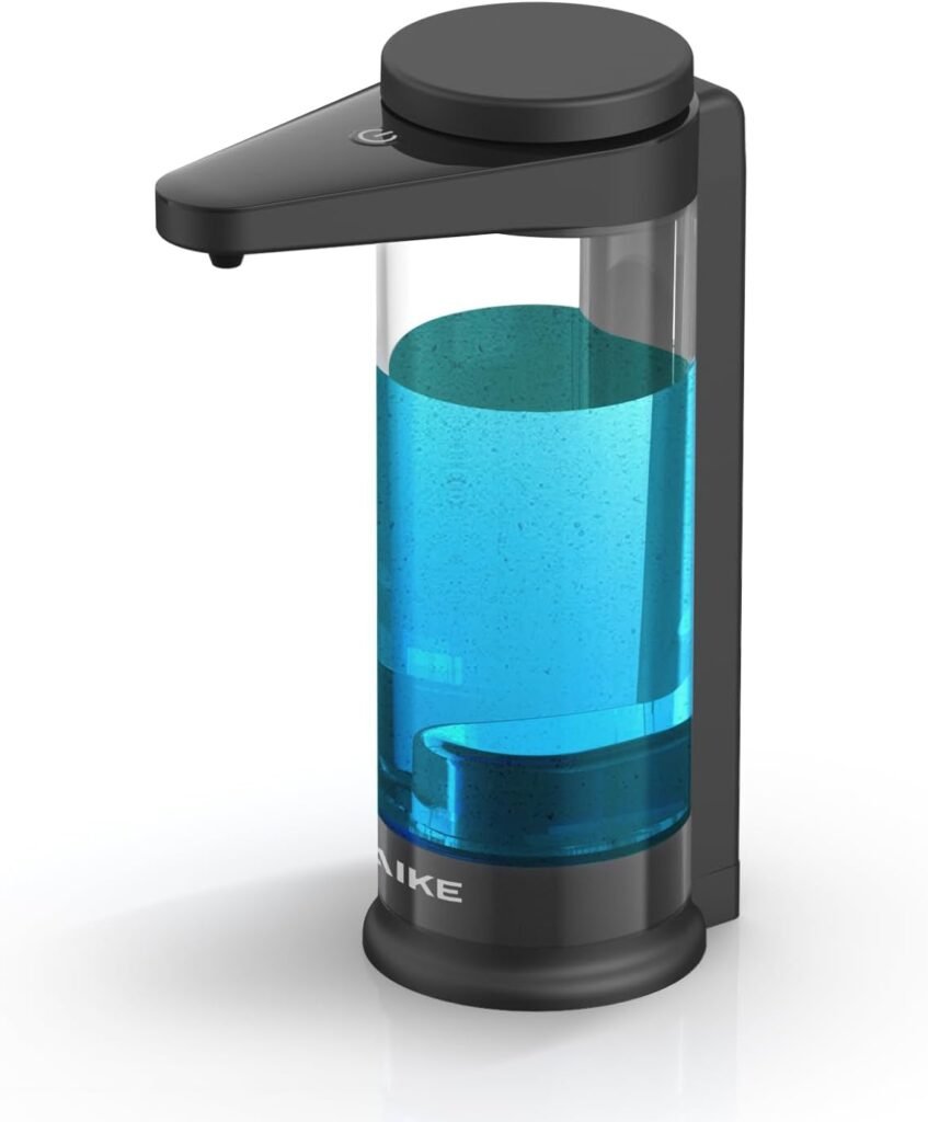 Automatische zeepdispenser 500ml zwart met touchless sensor en USB oplading voor keuken