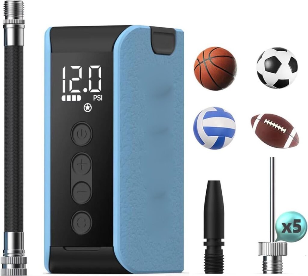 Elektrische ballenpomp met drukmeter voor voetbal en basketbal