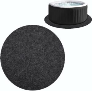Bubbelbadmat Rond Ø200 cm – Antislip Beschermmat Voor Opblaasbare Spa En Jacuzzi – Waterdichte Onderlegger Voor Zwembad En Buiten gebruik – Spa Ondergrond Protector