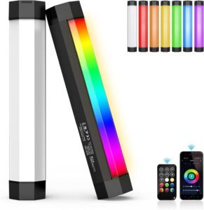 RGB Videolamp met App-bediening – Dimbare LED Fotografieverlichting met CRI 95 en 3000K-6000K – IP67 Waterdicht en Magnetische Bevestiging – 4000mAh Powerbank
