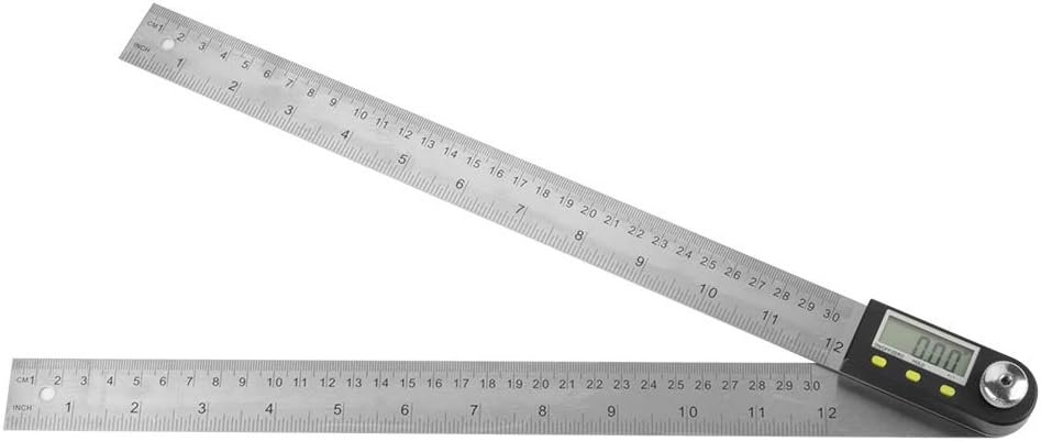 Digitale hoekmeter 0-300mm RVS - elektronische goniometer en mitre gauge voor houtbewerking en timmerwerk