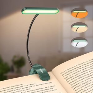 Leeslamp LED Oplaadbaar – Boekenlamp met Klem – 3 Kleurtemperaturen en 5 Helderheidsniveaus – USB-C Leesverlichting met Flexibele Arm
