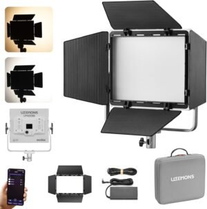 LED videolamp paneel 36W met dimbare twee-tone verlichting, app bediening en 11 FX lichtmodi voor fotografie en video