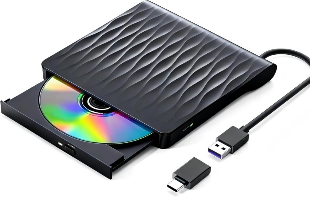 Externe CD/DVD drive USB 3.0 Type-C - externe DVD/CD brander +RW/-RW voor laptop en desktop compatibel met Windows en MacOS