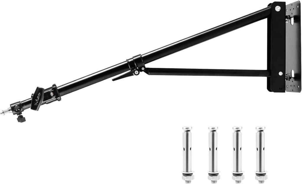Driehoekige wandmontage arm 180 cm voor verstelbare camera, ringlamp en softbox studio-opstelling