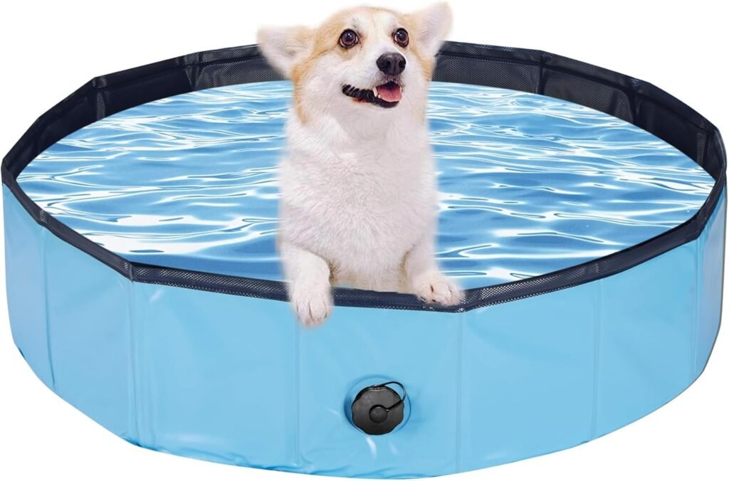 Opvouwbaar hondenzwembad 160x30 cm van PVC met antislip bodem voor grote, middelgrote en kleine honden