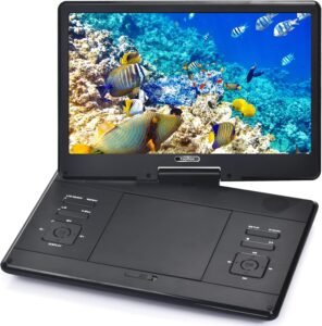 Draagbare DVD-Speler – 14 Inch HD Scherm voor Auto en Reizen – Mobiele DVD-Speler met Oplaadbare Batterij – 16:9 Zwart
