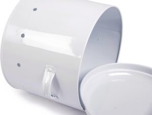 Aardappel bewaardoos set – Uienpot keukenopslag – Retro metalen opbergbox voor aardappelen – Zwart – Set van 2