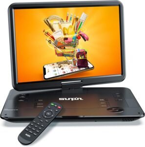 Draagbare DVD Speler 10.1 Inch – DVD Player met Oplaadbare Batterij – Voor TV en Auto met USB, SD en Afstandsbediening – Regio Vrij
