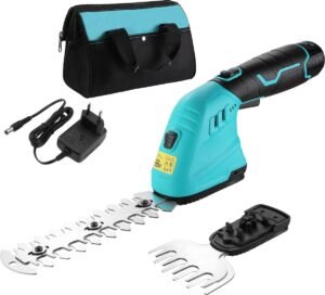 Draadloze Graszakhanger en Heggenschaar 12V – 2-in-1 Tuinschaar en Struikenschaar – Met 2Ah Batterij en Oplader – 12 cm Snijdbreedte