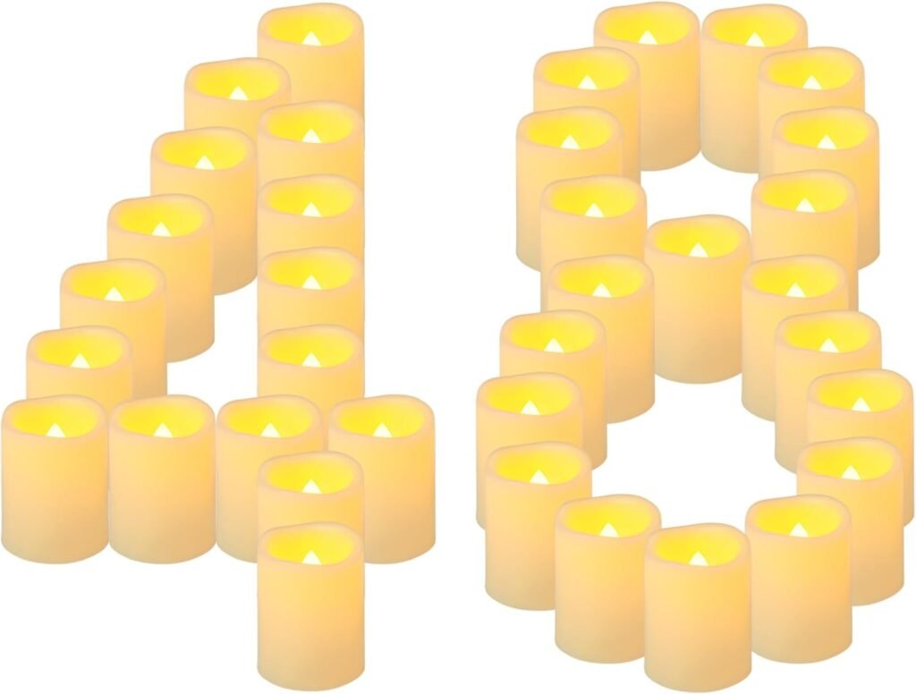 48-delige set oplaadbare LED theelichtjes voor sfeerverlichting en decoratie