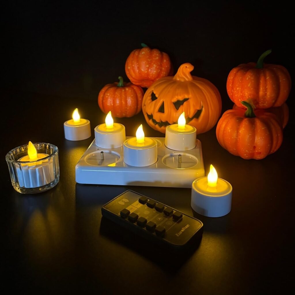 Oplaadbare LED kaarsen set met 6 flameless theelichtjes en afstandsbediening voor sfeerverlichting en decoratie
