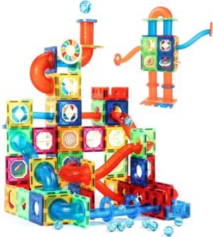 Magnetische bouwstenen speelset 122 delig met kleurrijke bouwblokken voor kinderen vanaf 3 jaar, Montessori STEM constructiespeelgoed