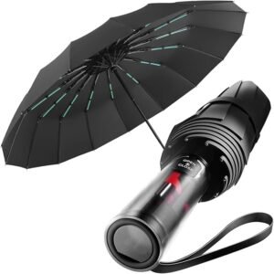 Stormvaste paraplu XXL met UV-bescherming – Winddichte opvouwbare reisparaplu – Automatisch openen en sluiten – Voor dames en heren