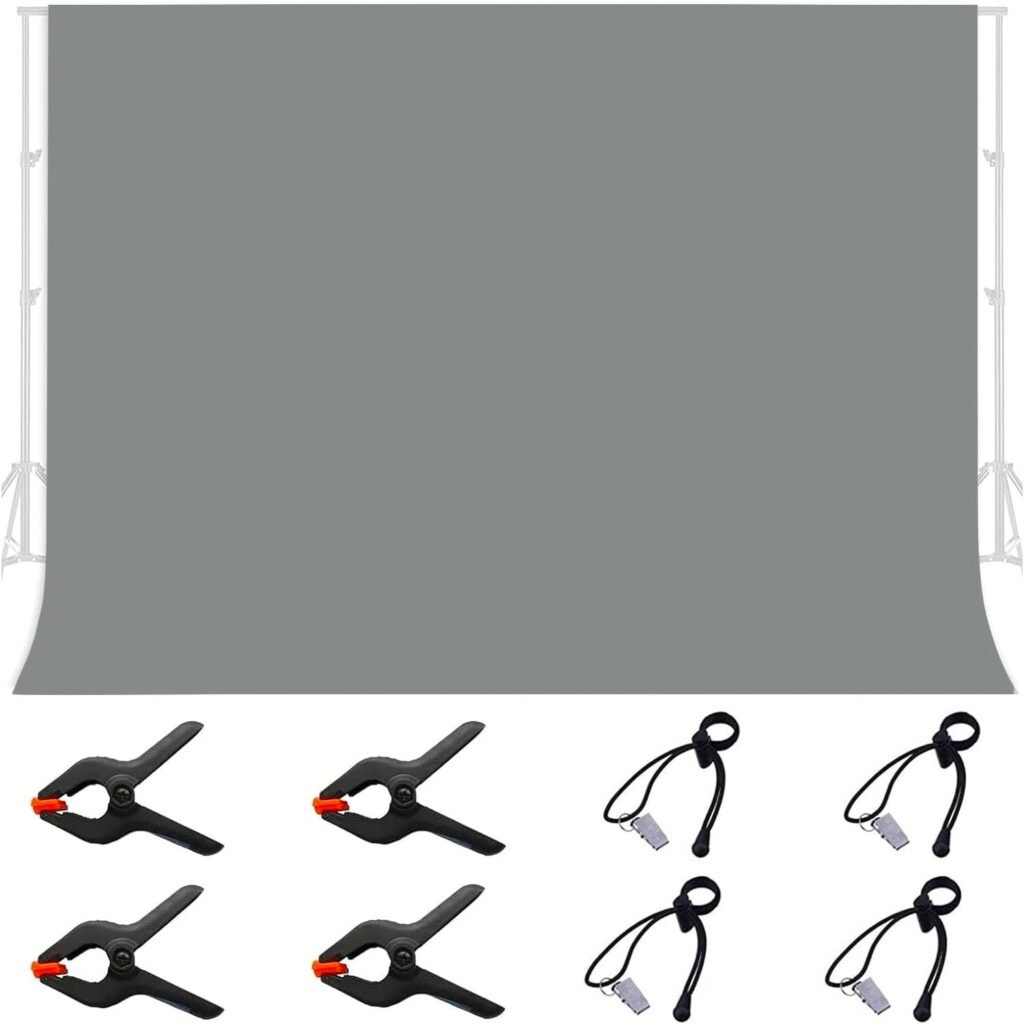 Grijze fotografie achtergrond 3x2m van polyester met clips voor fotostudio gebruik