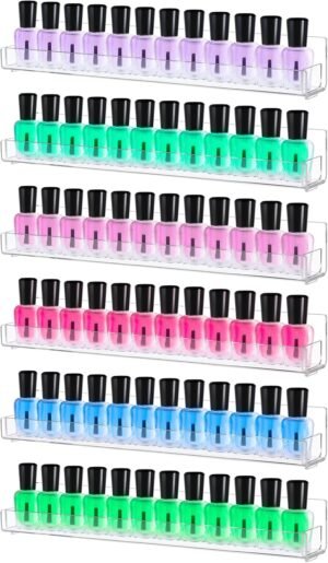 Acryl nagellakrek wandmontage voor 72 nagellakflessen met display plank en organizerfunctie